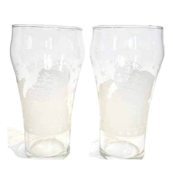 Vintage 1999 Coca Cola Santa Claus Christmas Beer Soda Glasses Pint Holiday Coke - Picture 13 of 13